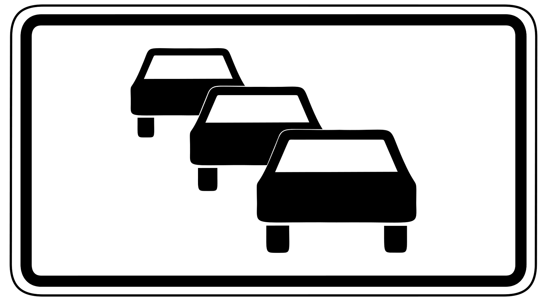 Schild, das einen Stau zeigt. Schild, das einen Stau zeigt.