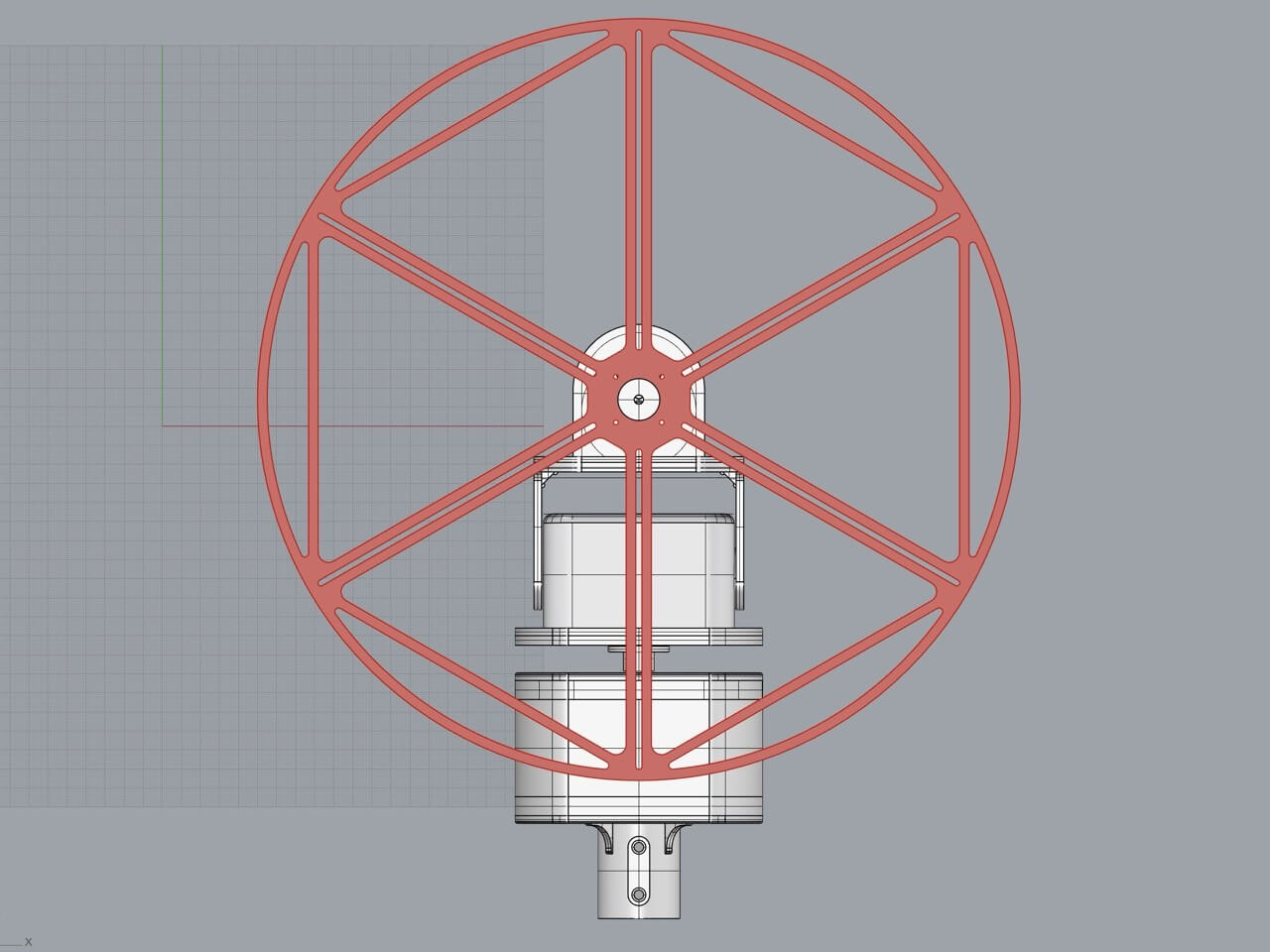 Computergeneriertes Modell des Schirms von Space Odradek