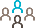 HEC grafisches Icon für Mitarbeitende: Team