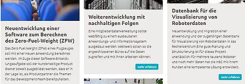 Screenshot einer Referenzübersicht der HEC