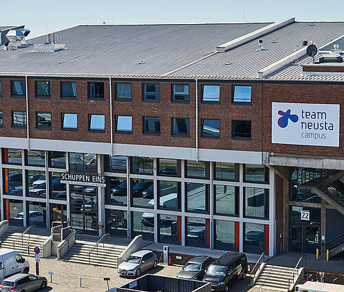 Ansicht des Schuppen Eins von oben