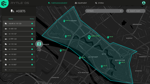 Übersicht über die Möglichkeit für Geofencing in RYTLE OS