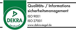 "ISO 900 und ISO 27001 zertifiziert"